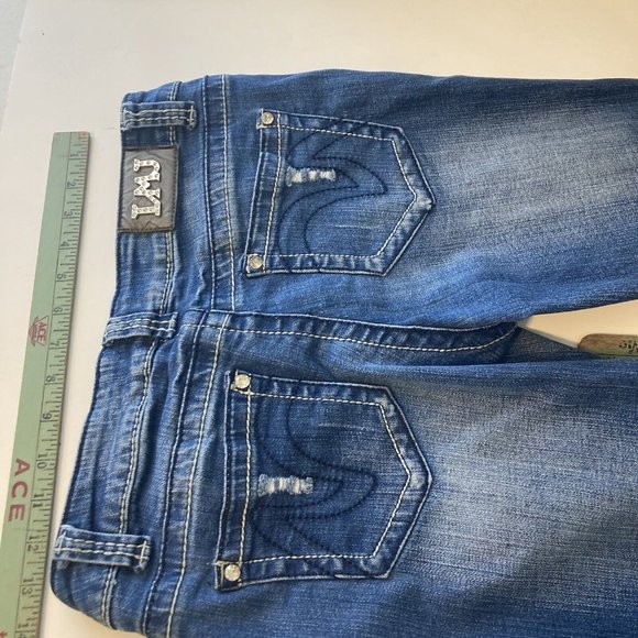 Preowned ITZME USA Womens Straight Leg Slim Fit Distressed Low Waist Y2K Jeans 7 - Picture 8 of 8